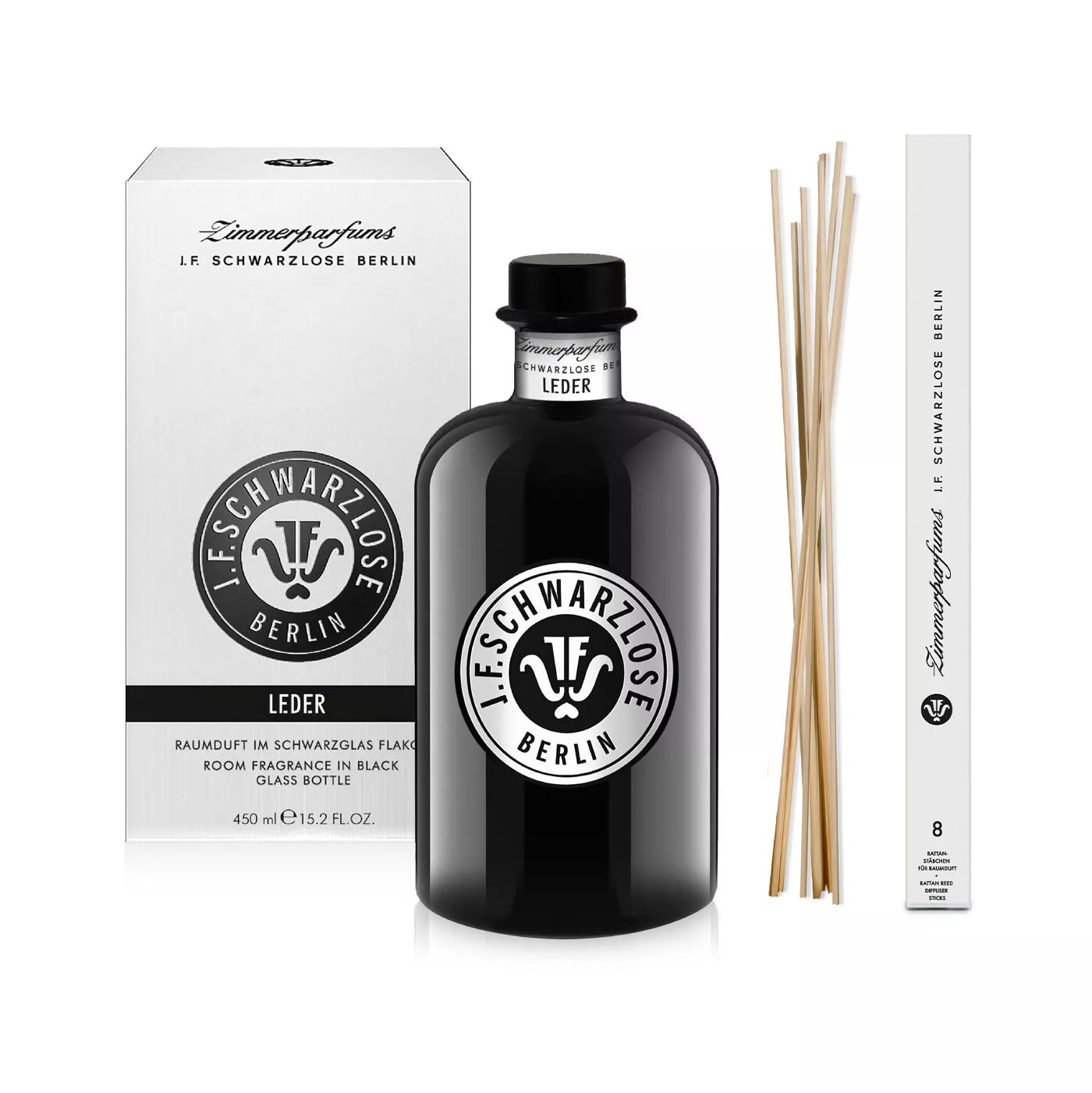 Leder / Zimmerparfum + Rattanstäbchen